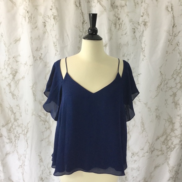 Haute Hippie button back cold shoulder cami top - Picture 4 of 8